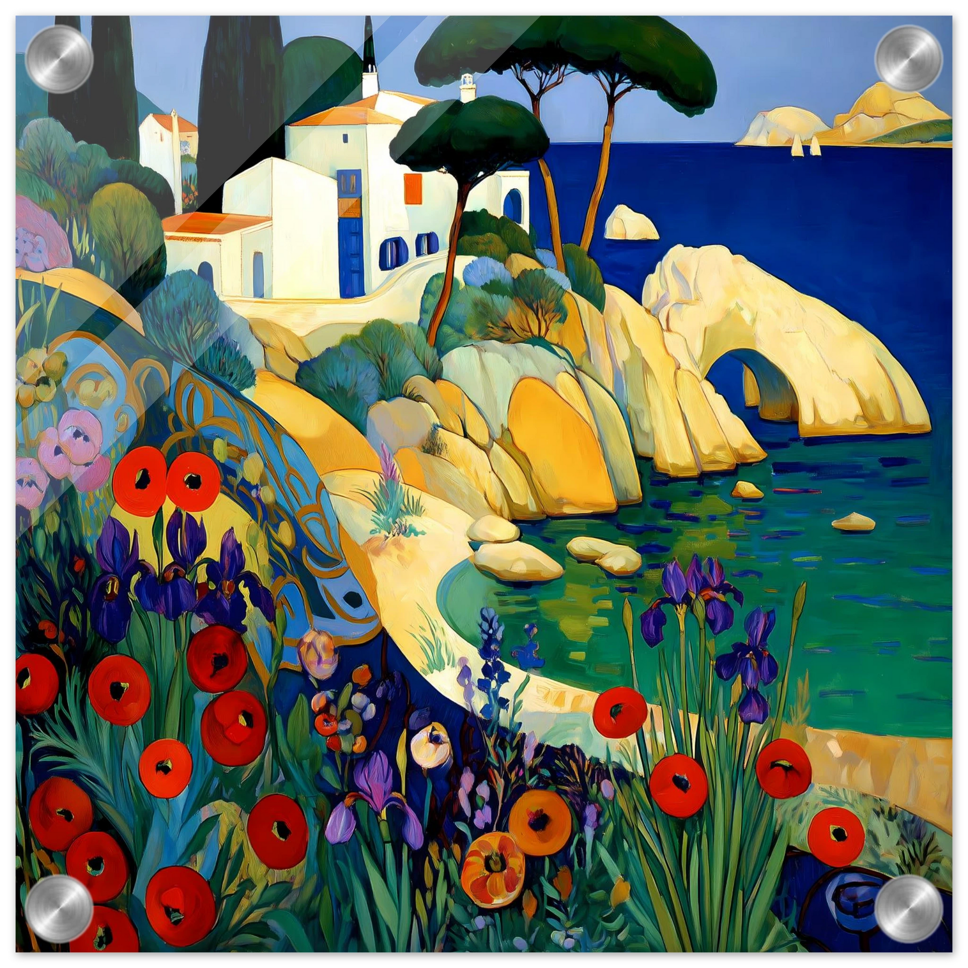 La Crique aux Coquelicots — tableau plexiglas — vue 3 — art mural STNCL