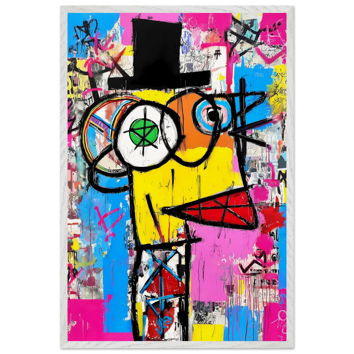L'Homme au Chapeau Noir — tableau encadré bois — vue 7 — art mural STNCL