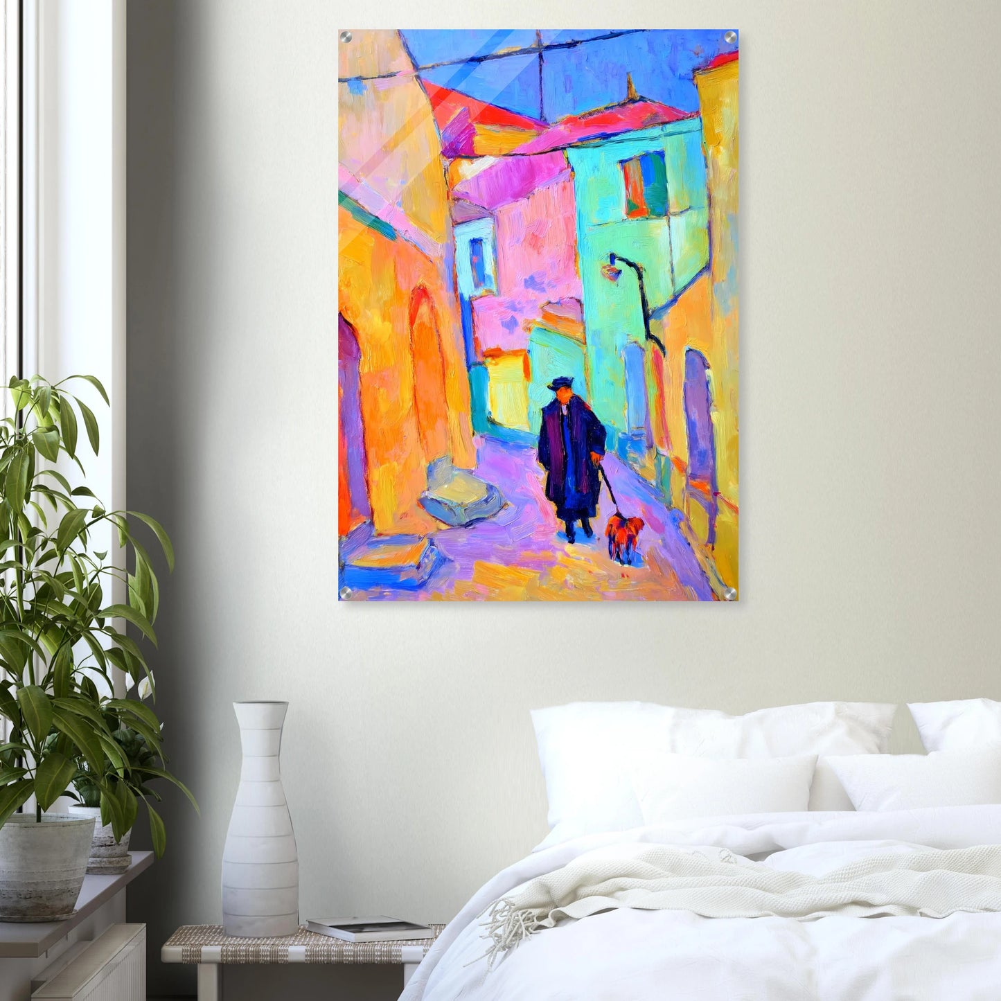 Le Promeneur en Bleu — tableau plexiglas — vue 7 — art mural STNCL