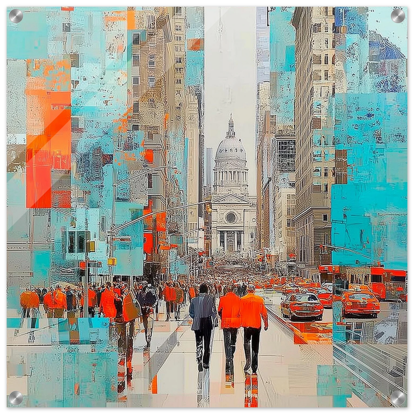 Foule vers le Dôme — tableau plexiglas — art mural STNCL