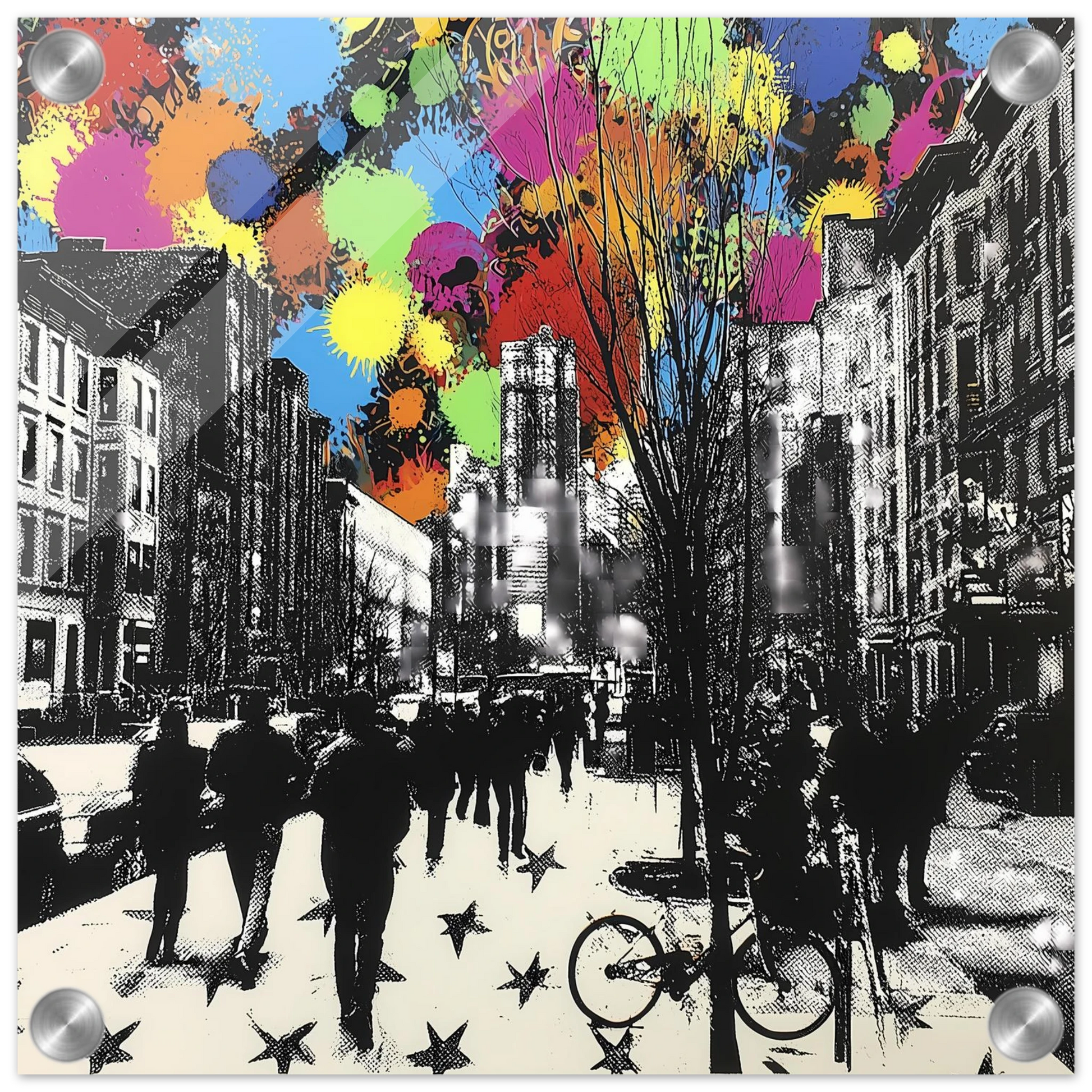 Rue en Éclats — tableau plexiglas — vue 3 — art mural STNCL