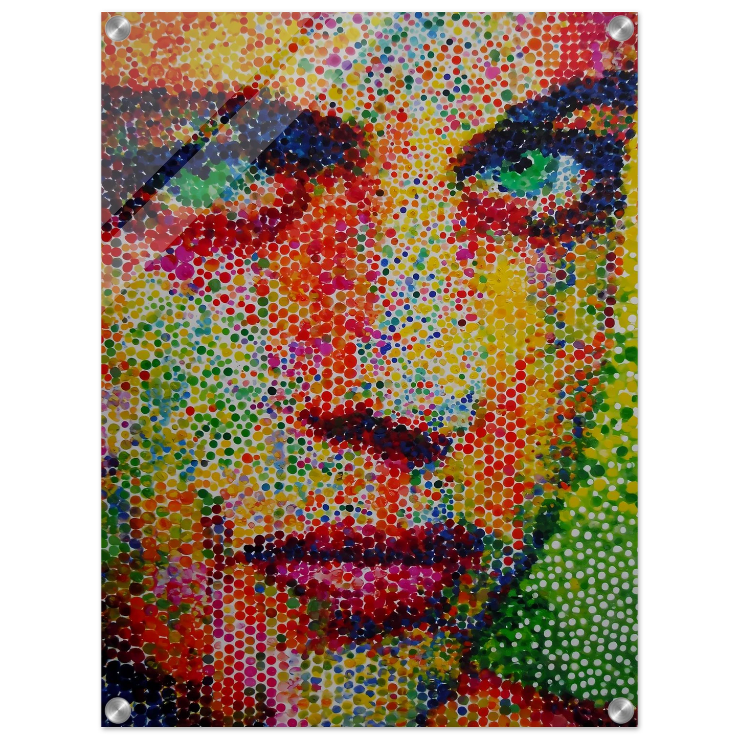 Le Visage en Points — tableau plexiglas — vue 4 — art mural STNCL