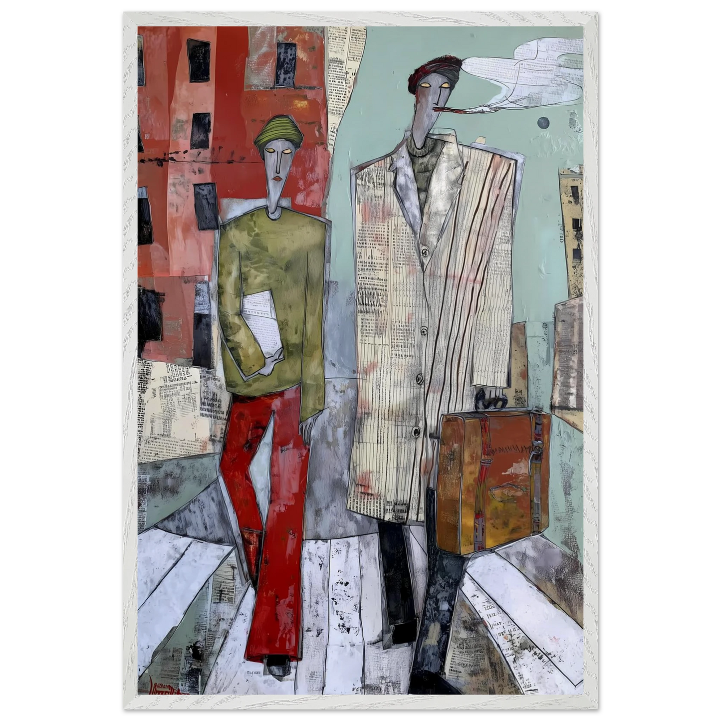 Les Voyageurs — tableau encadré bois — vue 7 — art mural STNCL