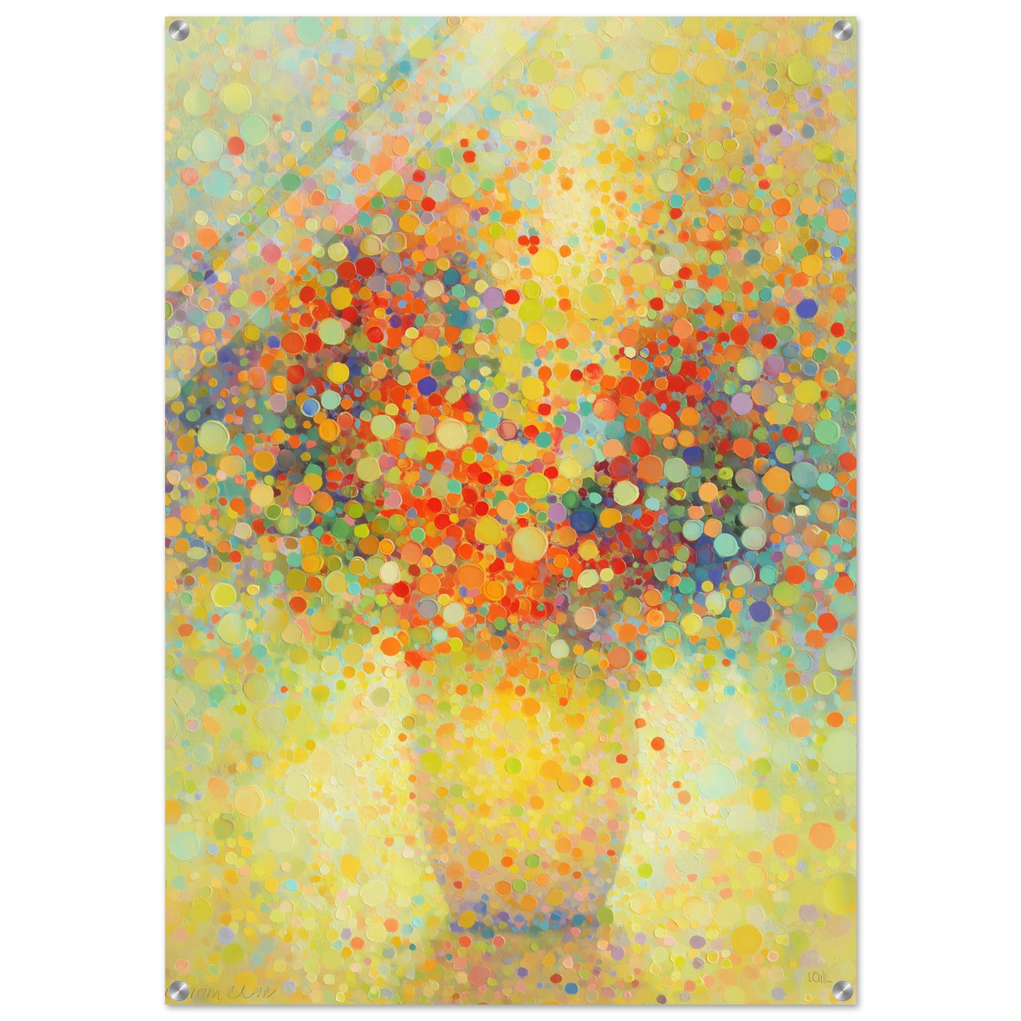 Floraison Pointilliste — tableau plexiglas — art mural STNCL