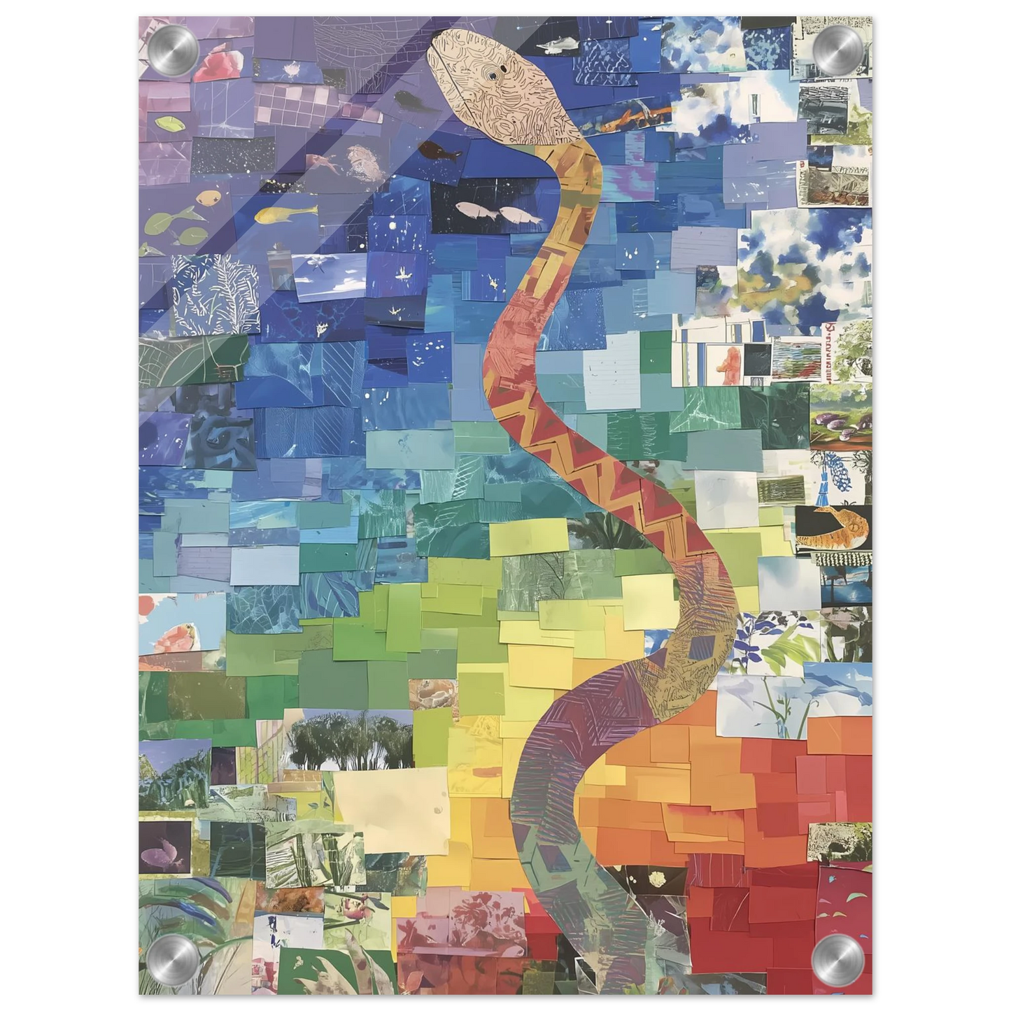 Serpent des Saisons — tableau plexiglas — vue 3 — art mural STNCL