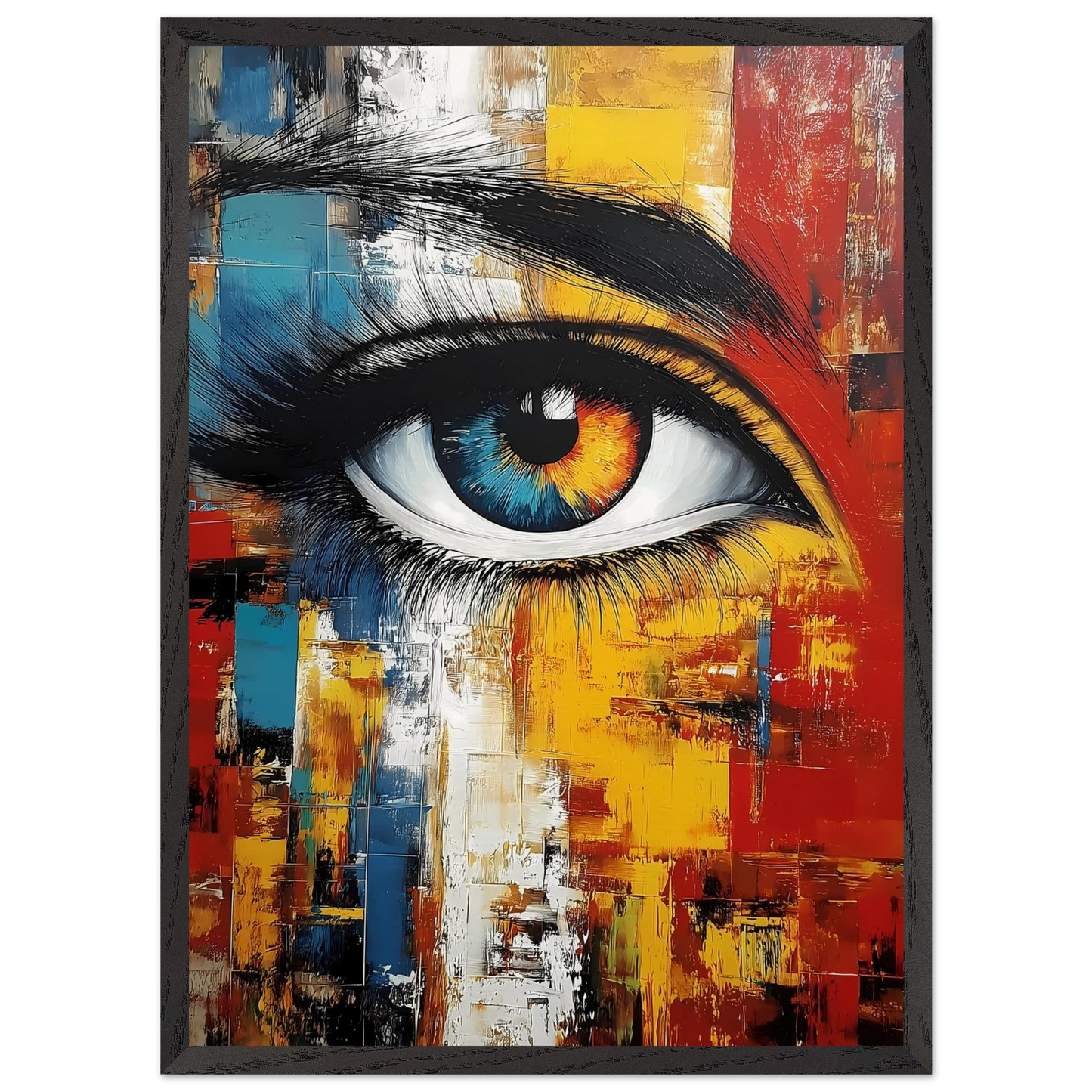 L'Œil Hétérochrome — tableau encadre bois — vue 10 — art mural STNCL