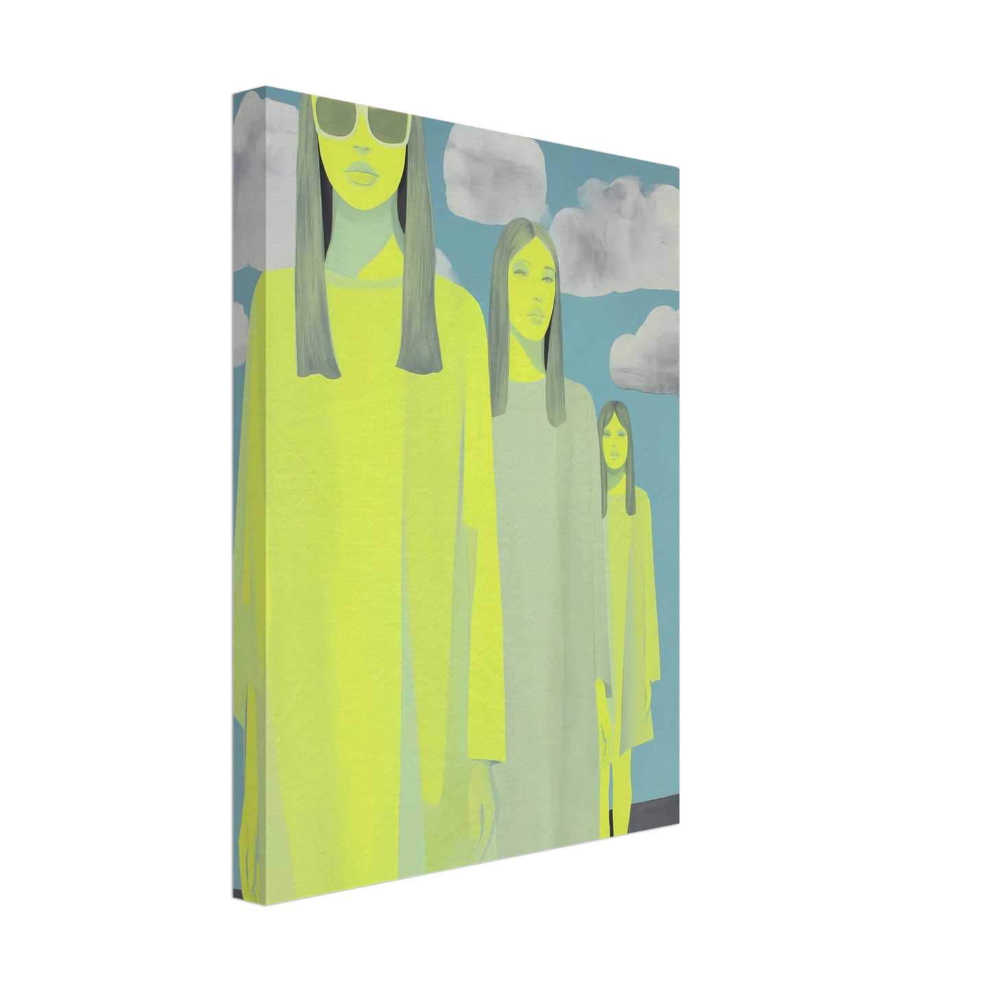 Les Trois Silhouettes — tableau sur toile — vue 4 — art mural STNCL