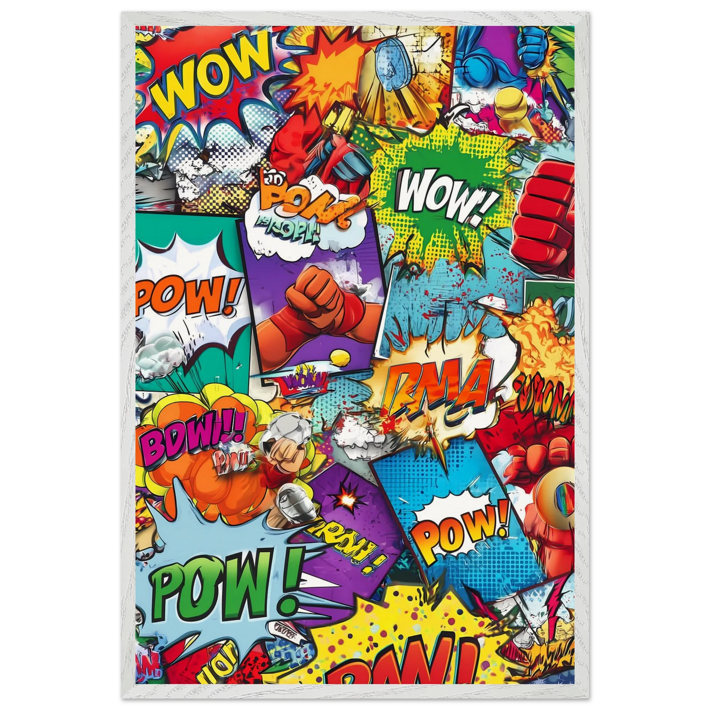 Explosion Pop Art — tableau encadre bois — vue 7 — art mural STNCL