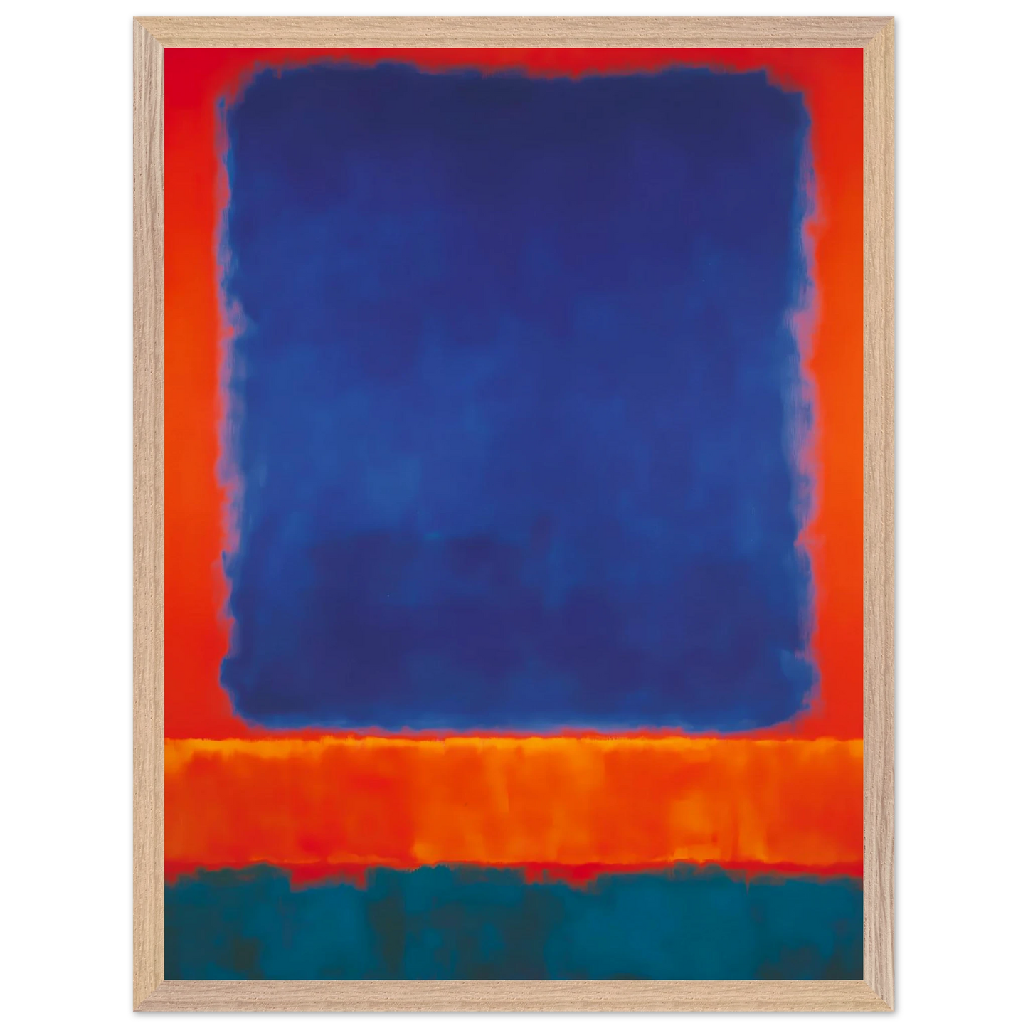 Bleu en Apesanteur — tableau encadré bois — vue 3 — art mural STNCL