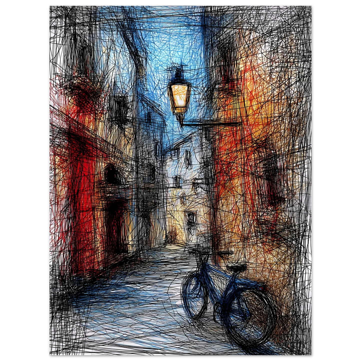Ruelle à la Lanterne — tableau aluminium — vue 2 — art mural STNCL
