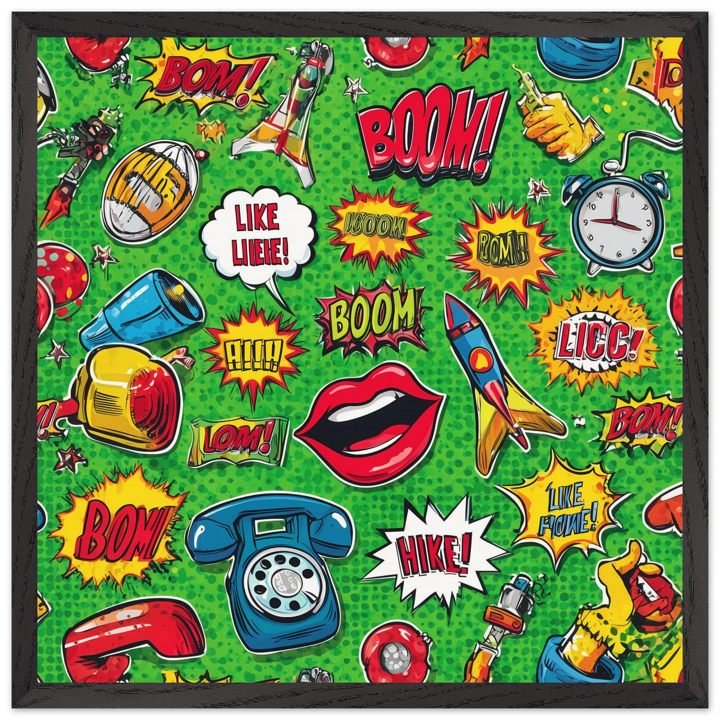 Explosion Pop — tableau encadre bois — vue 8 — art mural STNCL