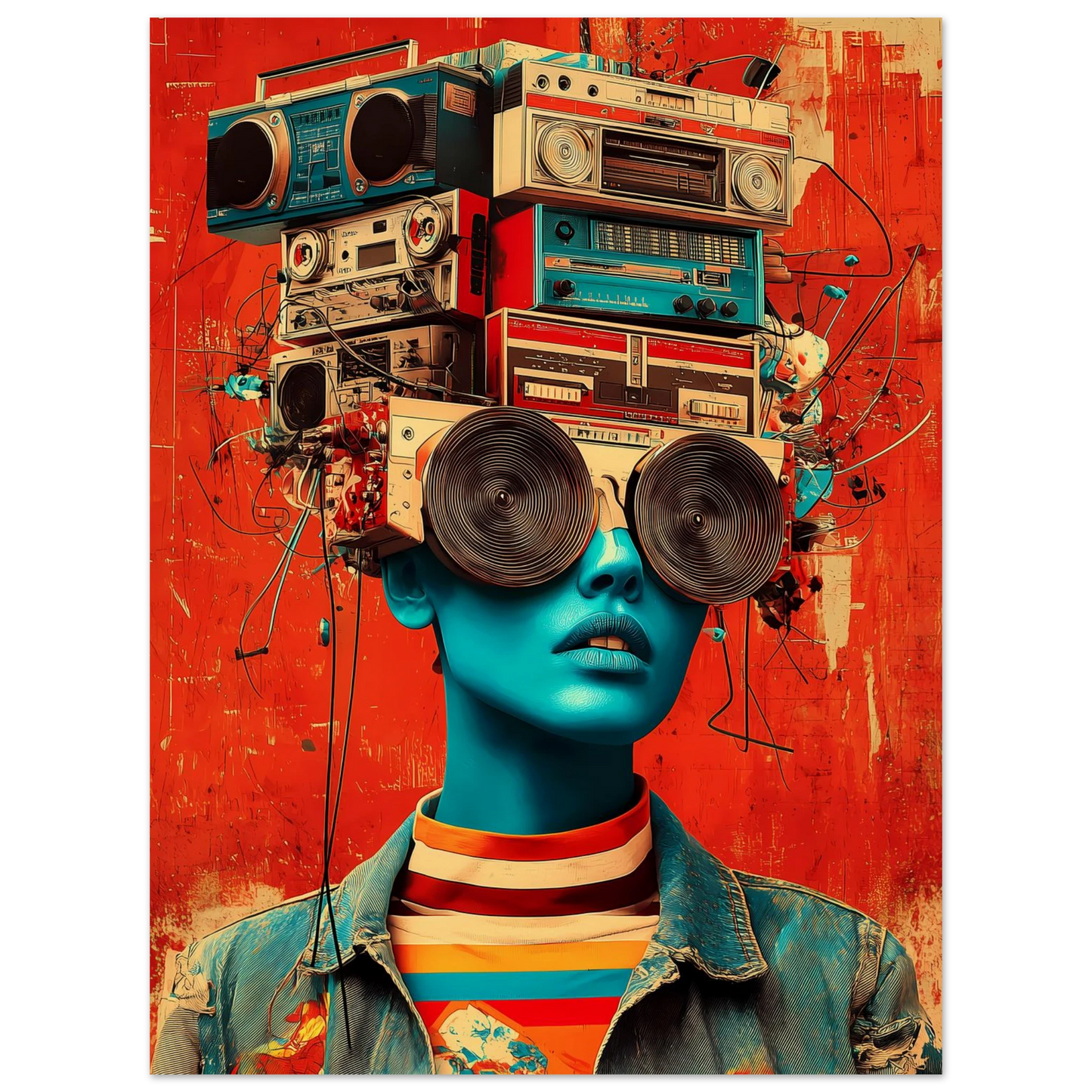 Tête à Musique — affiche d'art — vue 3 — art mural STNCL