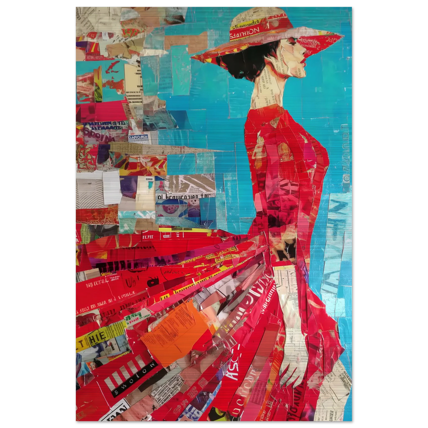 La Robe Rouge — tableau aluminium — vue 3 — art mural STNCL