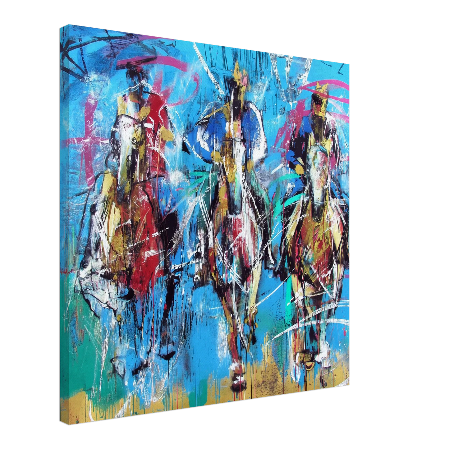 La Charge des Trois Cavaliers — tableau sur toile — art mural STNCL