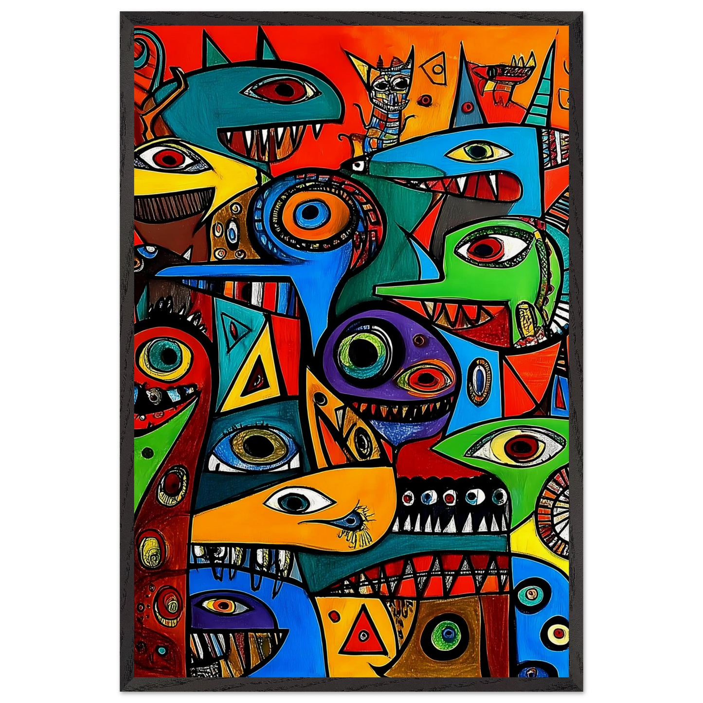 Prolifération — tableau encadré bois — vue 2 — art mural STNCL