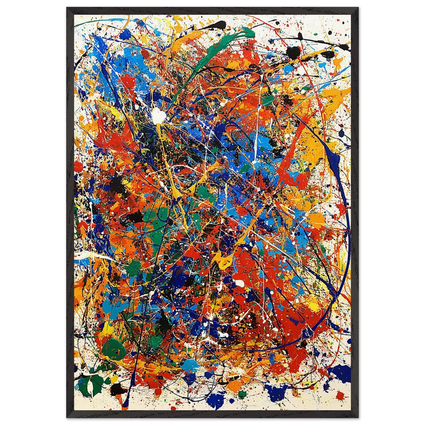 Explosion de Couleurs Vives — tableau encadré bois — art mural STNCL