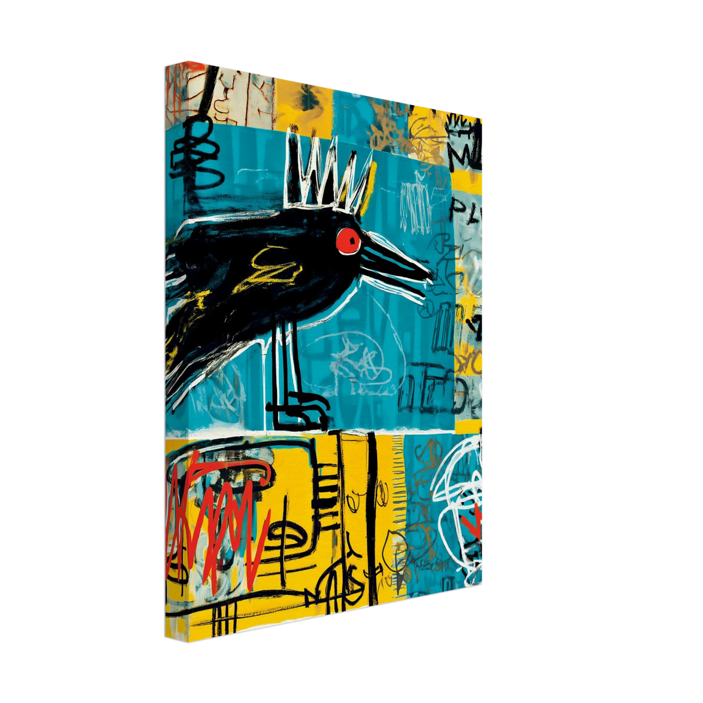 Corbeau Couronné — tableau sur toile — vue 4 — art mural STNCL
