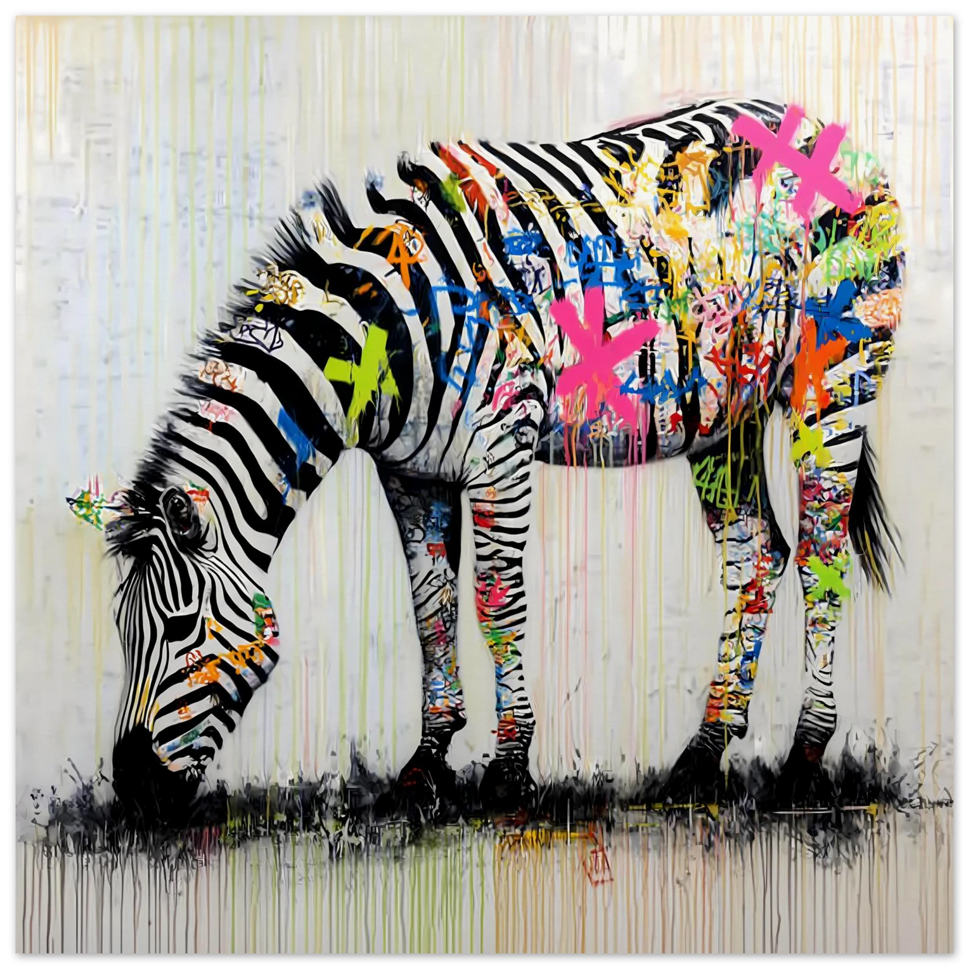 Zèbre Taggé — affiche d'art — vue 3 — art mural STNCL