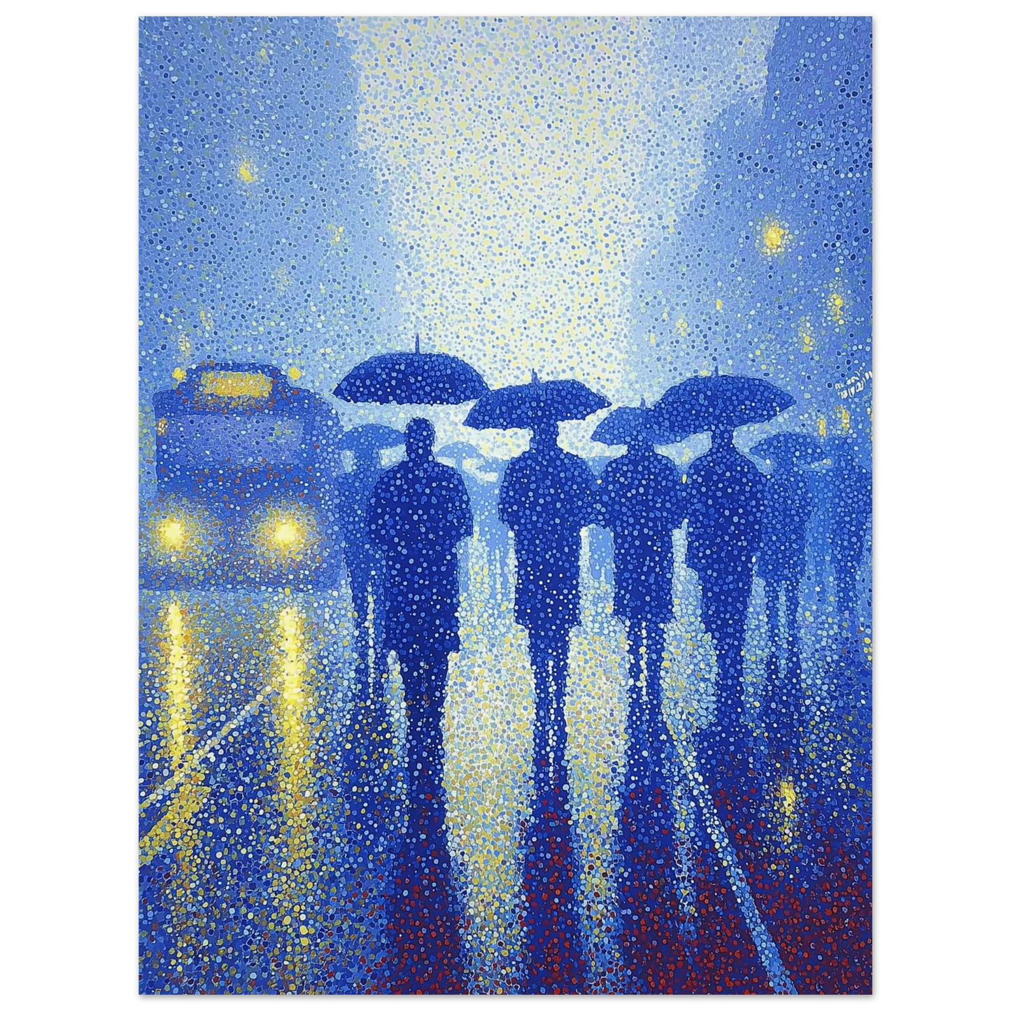 Pluie de Néon Bleu — affiche d'art — vue 4 — art mural STNCL