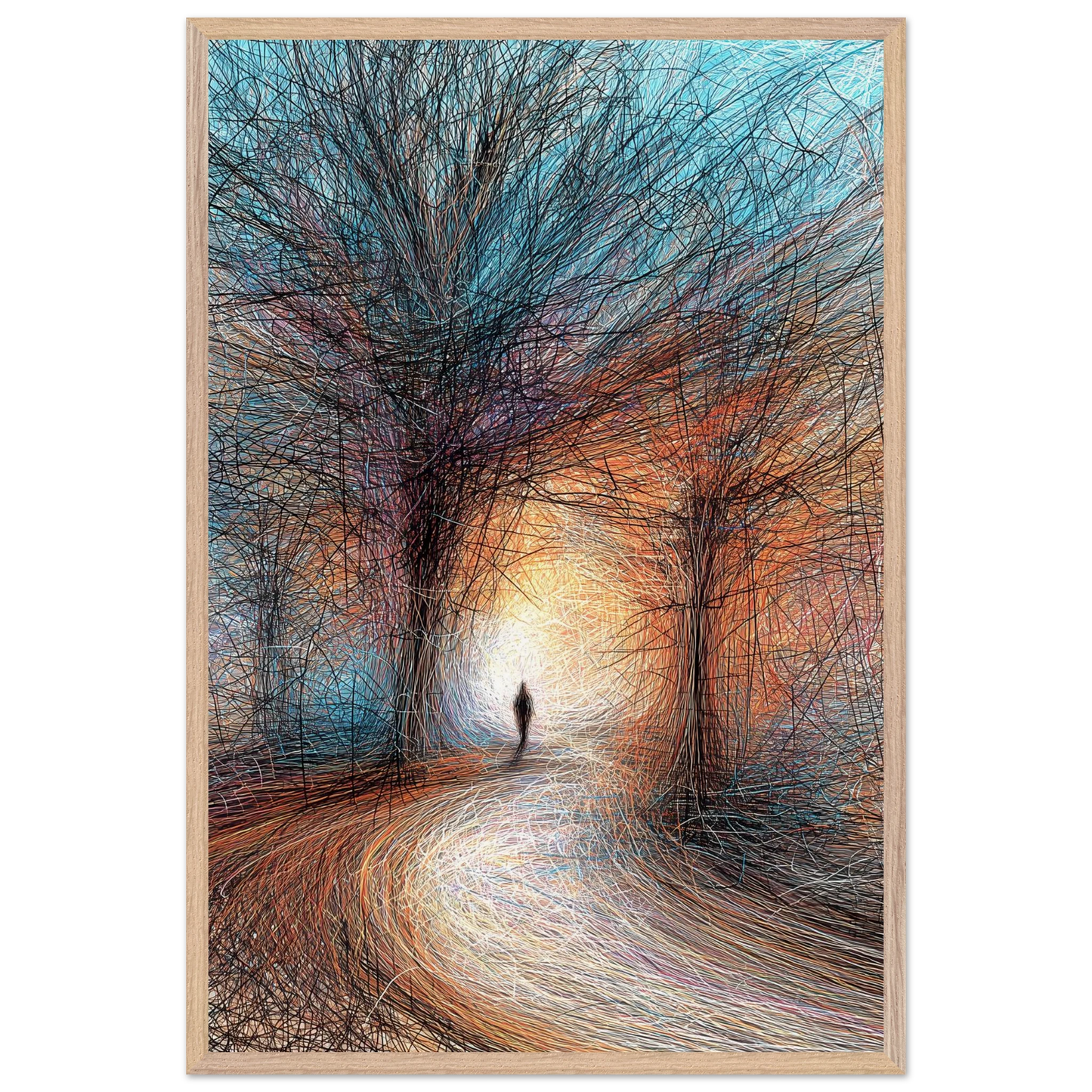 Vers la Clarté — tableau encadré bois — vue 14 — art mural STNCL