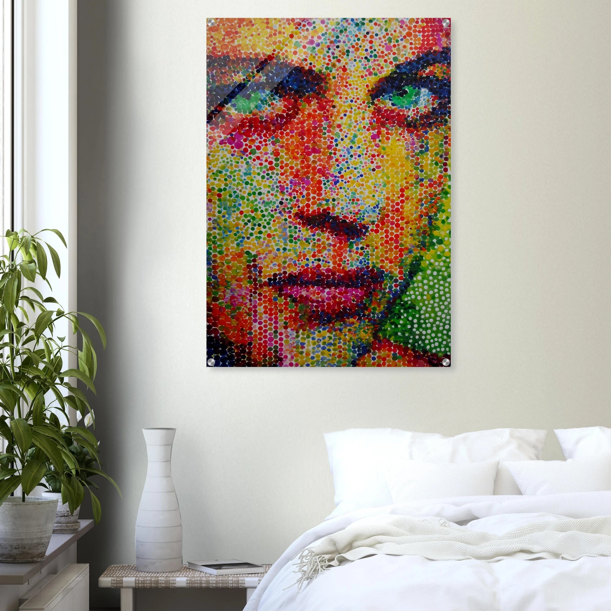 Le Visage en Points — tableau plexiglas — vue 7 — art mural STNCL