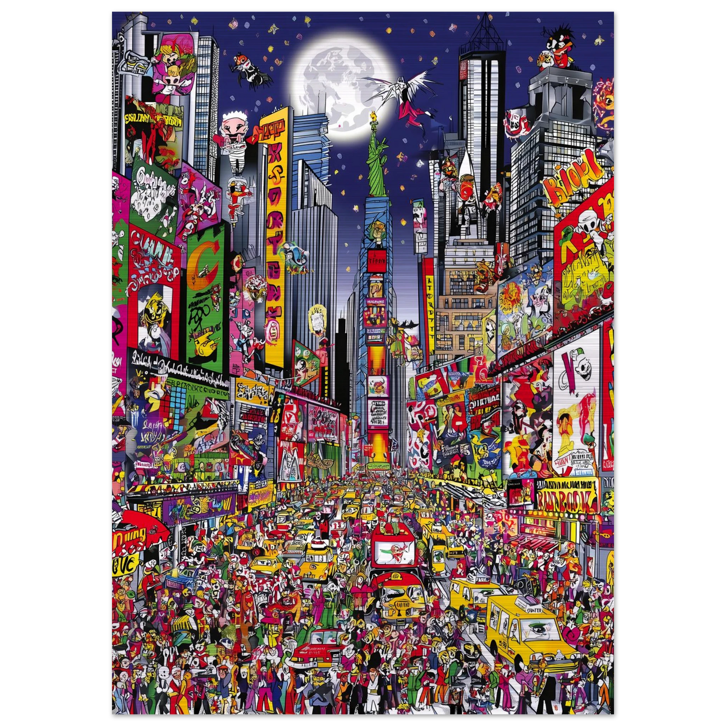 Times Square en Fête — tableau aluminium — vue 4 — art mural STNCL