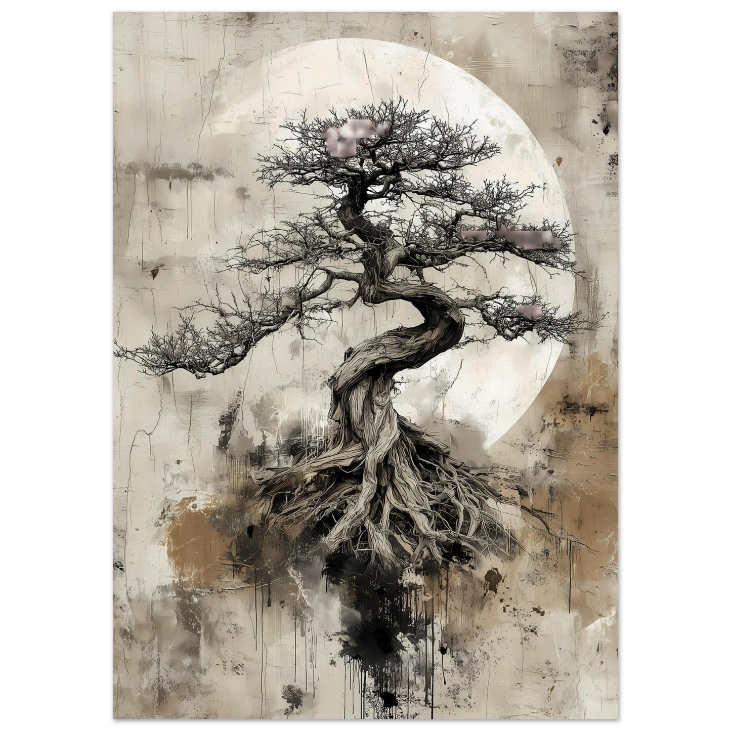 Bonsaï sous la Lune — affiche d'art — vue 5 — art mural STNCL