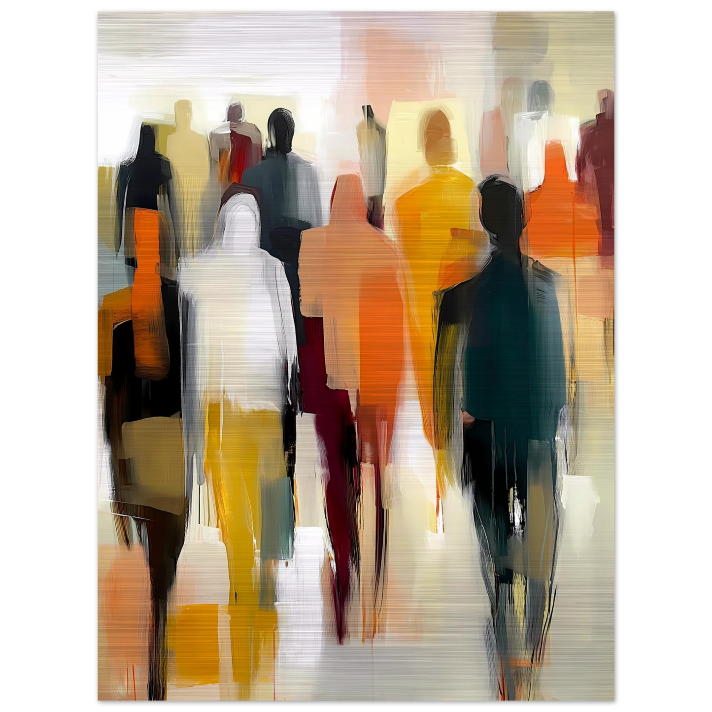 Foule Silencieuse — tableau aluminium — vue 5 — art mural STNCL
