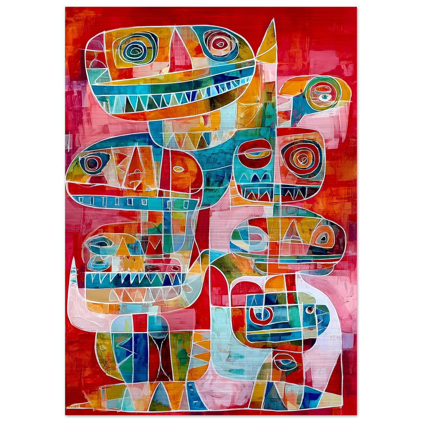 Totems Imbriqués — tableau aluminium — vue 4 — art mural STNCL