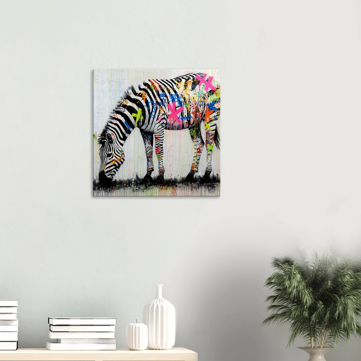 Zèbre Taggé — tableau sur toile — vue 5 — art mural STNCL