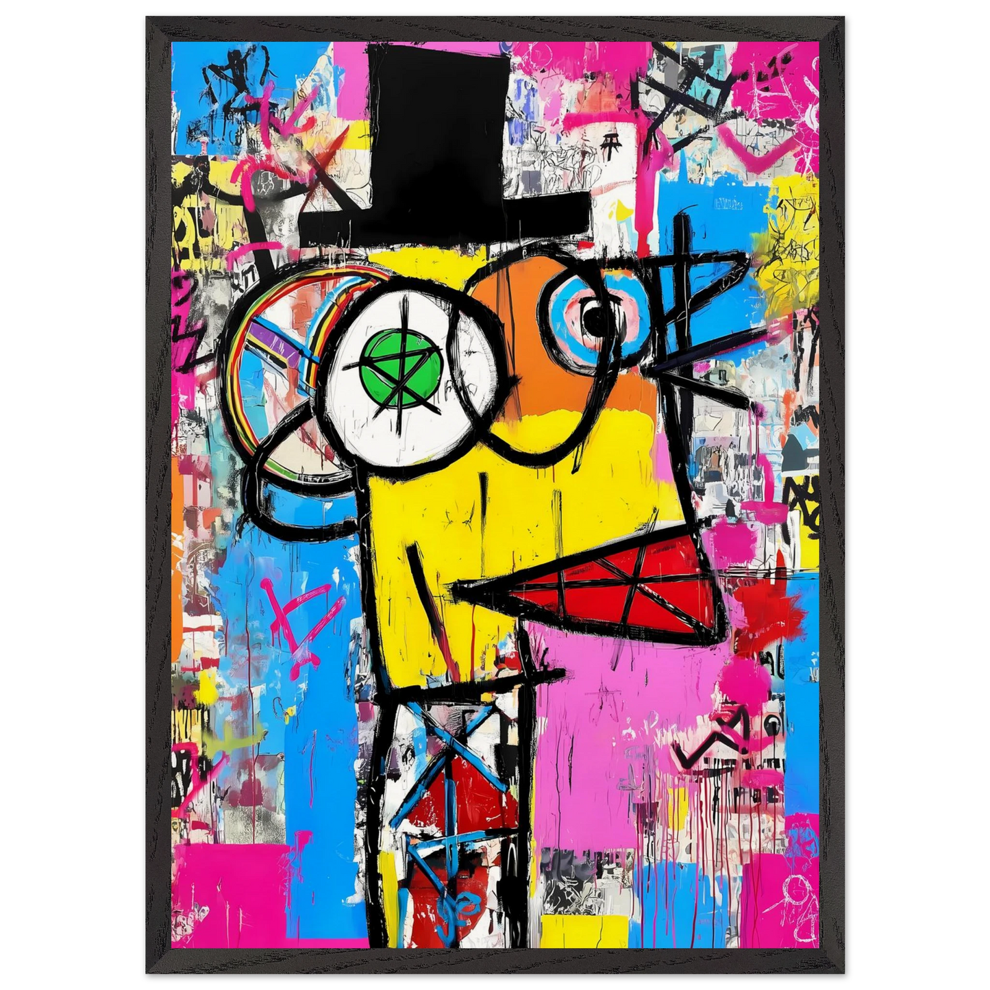 L'Homme au Chapeau Noir — tableau encadré bois — vue 10 — art mural STNCL