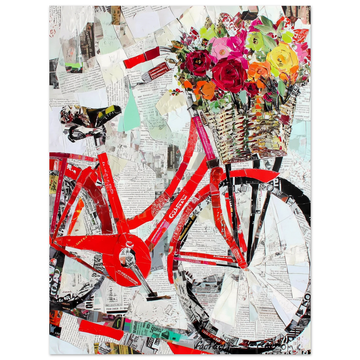 Le Vélo Fleuri — affiche d'art — vue 2 — art mural STNCL