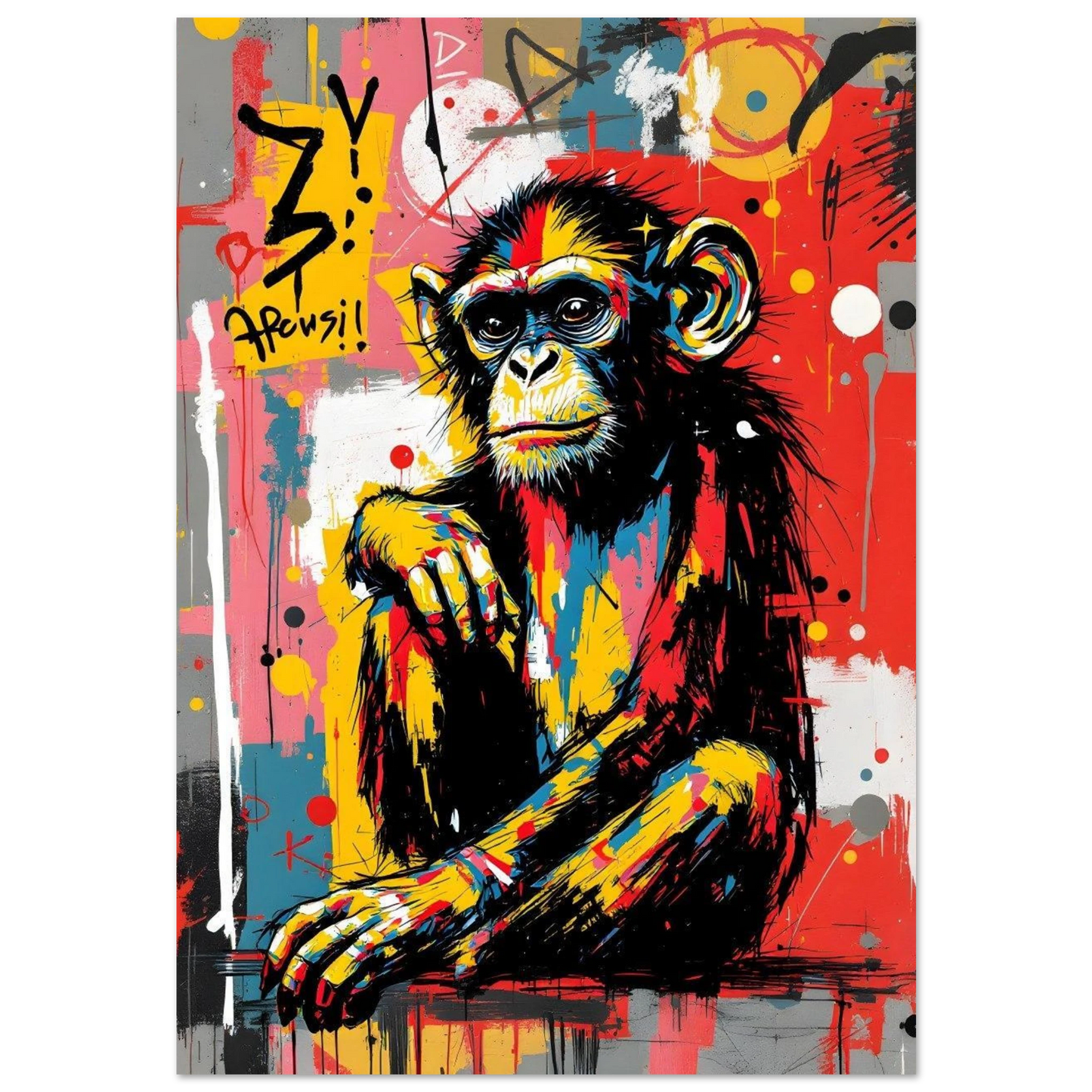 Singe Penseur aux Éclats — tableau aluminium — art mural STNCL