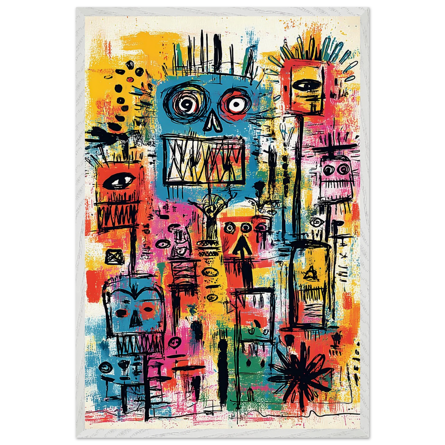 Totem des Esprits — tableau encadre bois — vue 7 — art mural STNCL