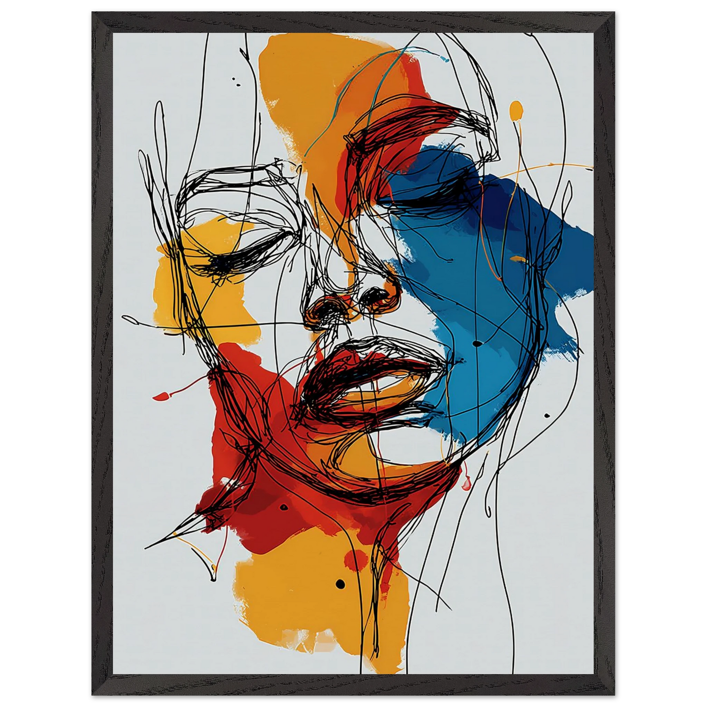 Visage en Filigrane — tableau encadré bois — vue 15 — art mural STNCL