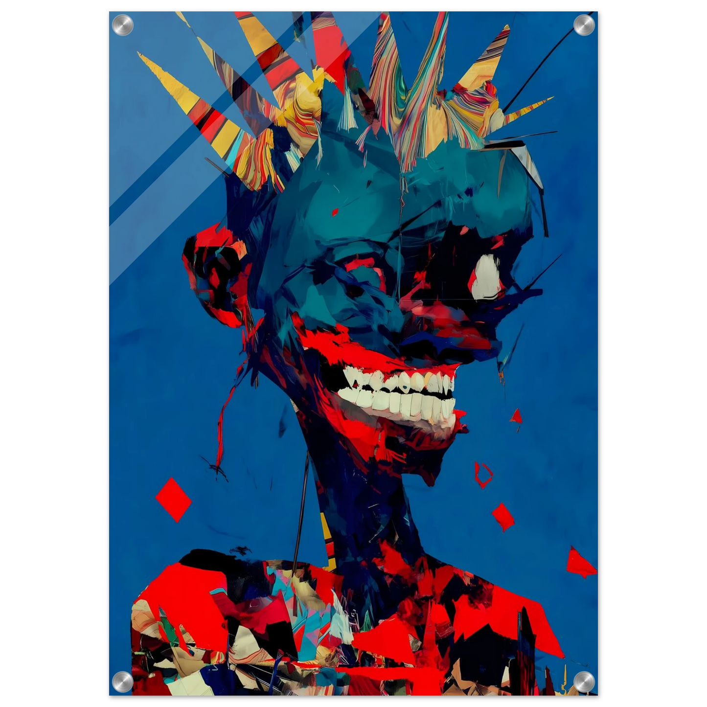Le Rire Bleu — tableau plexiglas — vue 2 — art mural STNCL