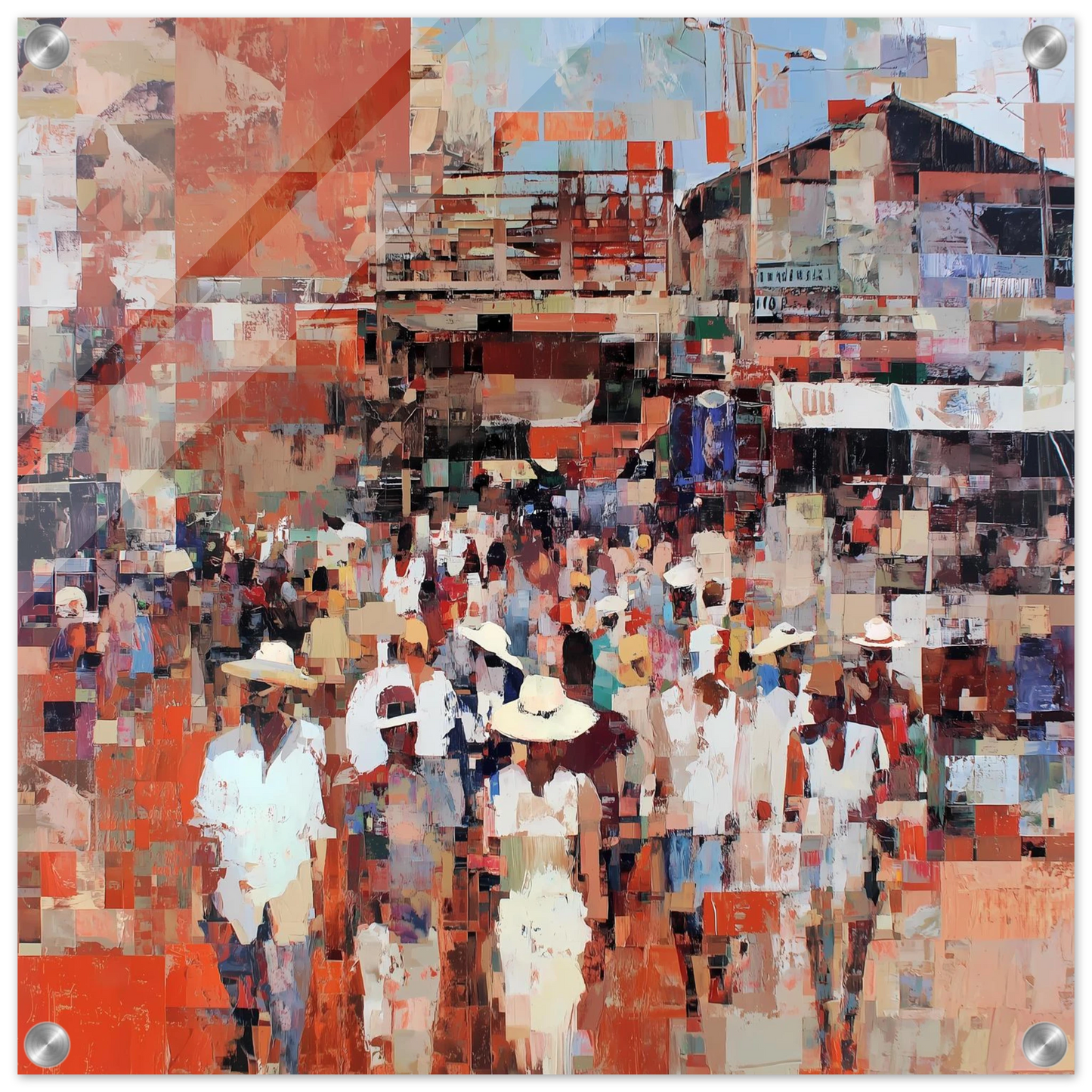 Marché en Couleurs — tableau plexiglas — vue 2 — art mural STNCL