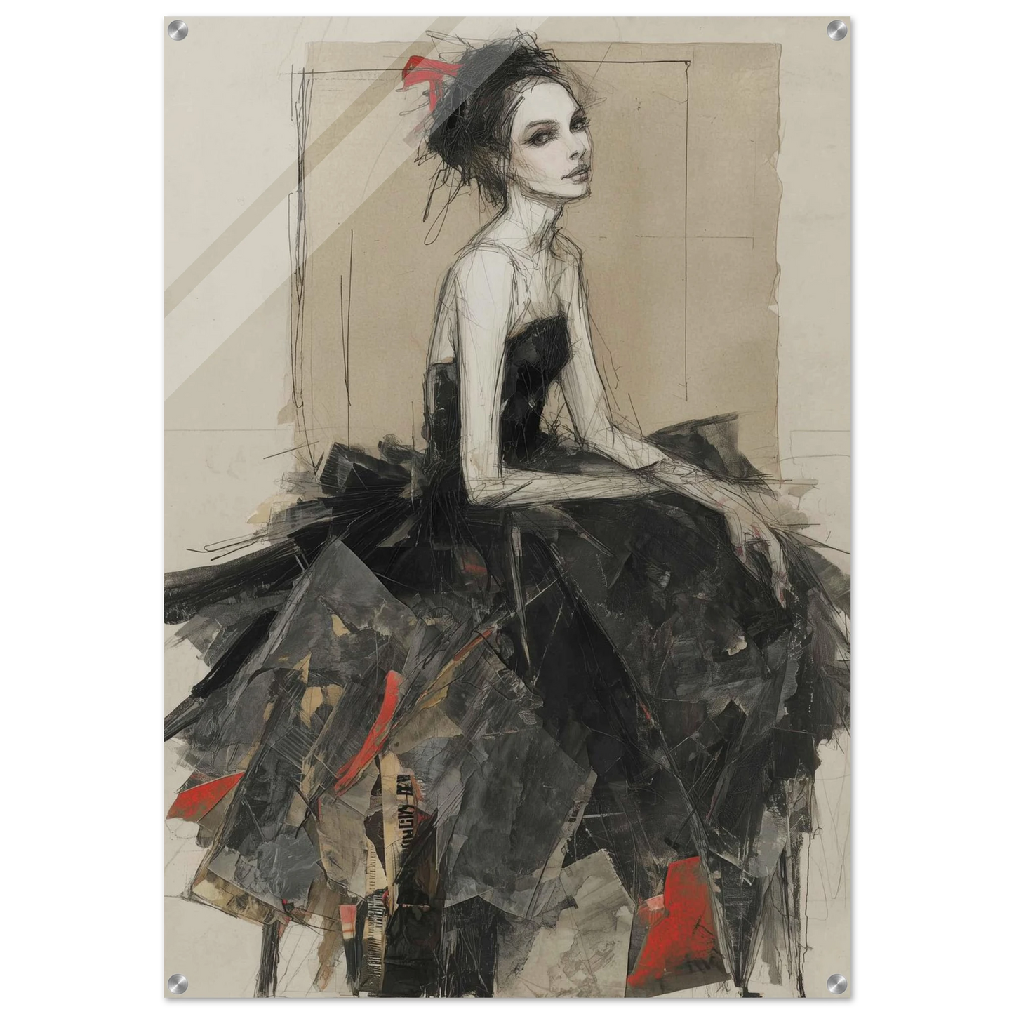 Froufrous d'Encre et de Nuit — tableau plexiglas — art mural STNCL