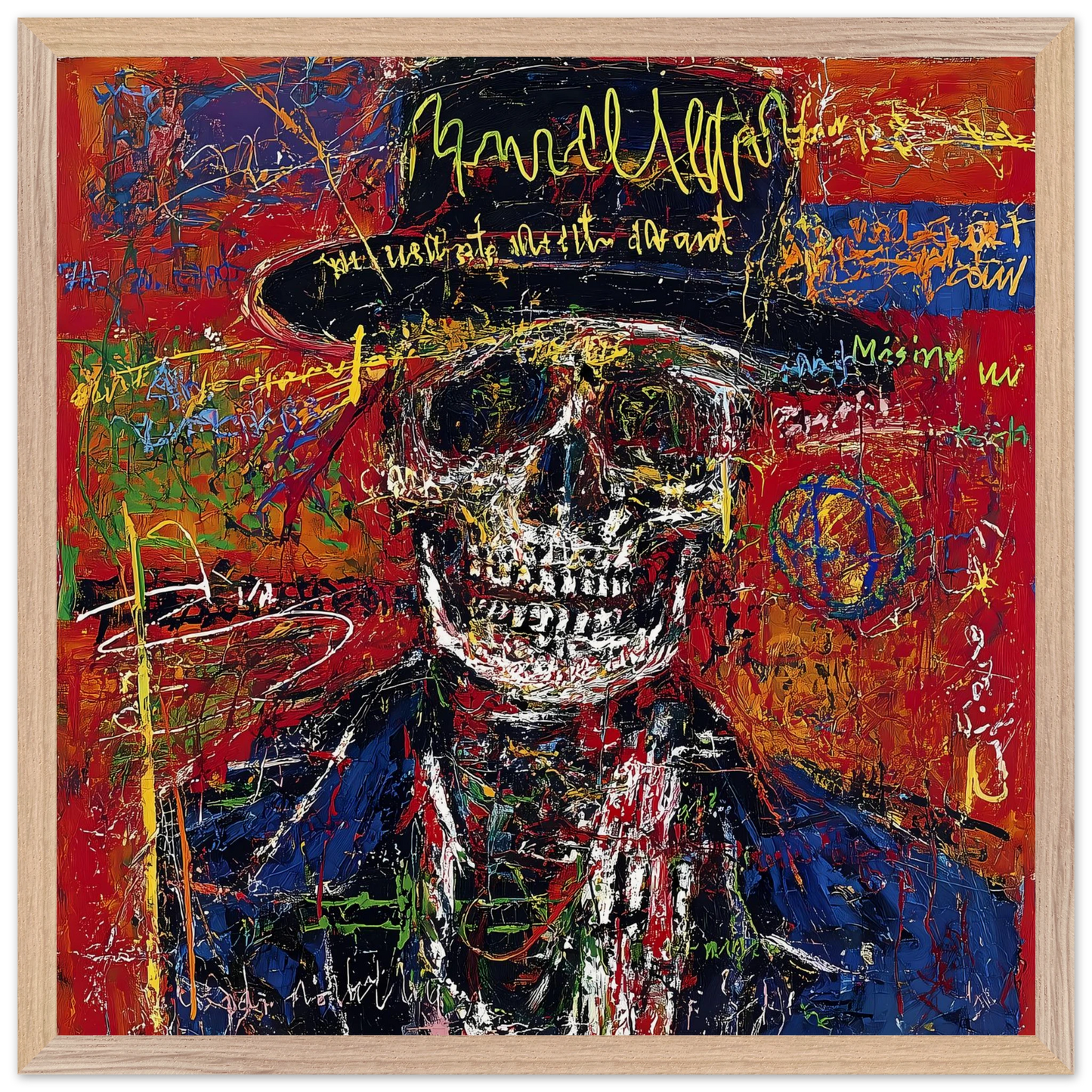 Dandy Macabre — tableau encadré bois — vue 3 — art mural STNCL