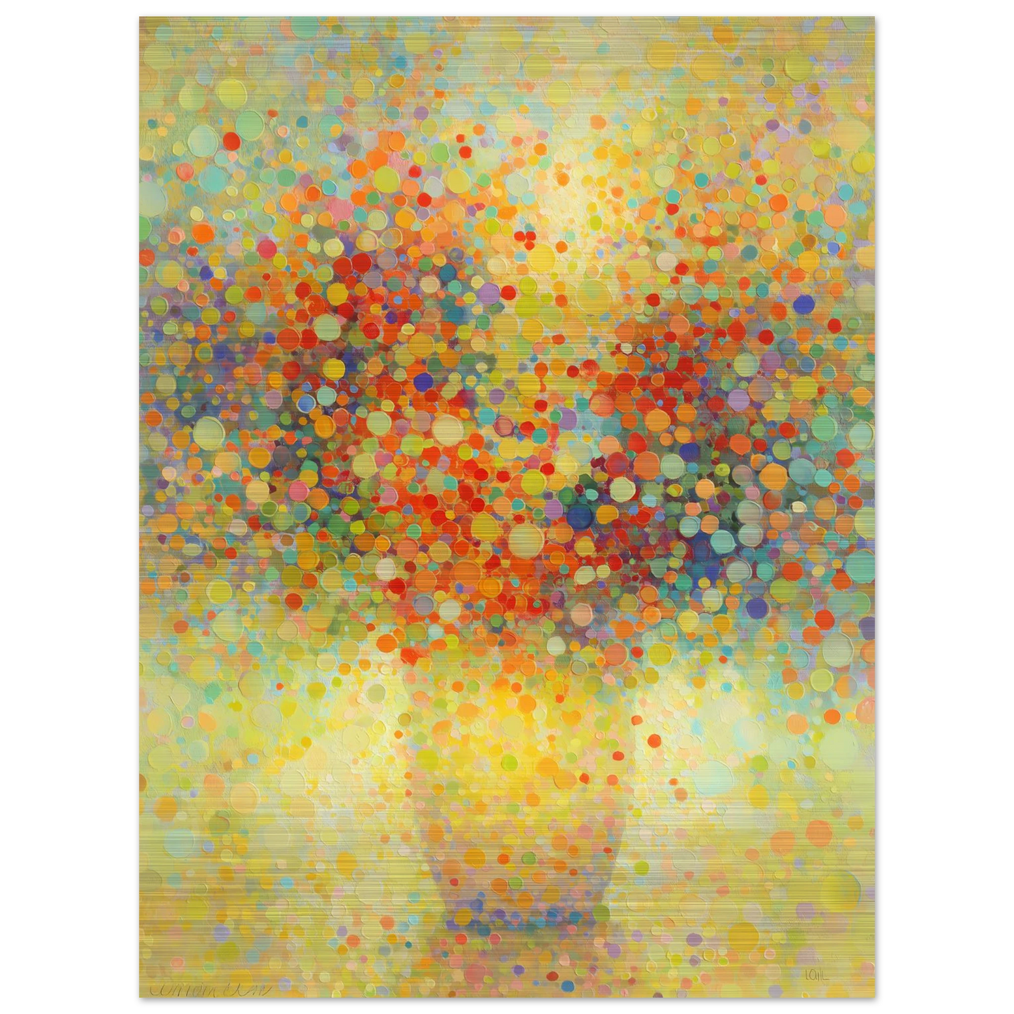Floraison Pointilliste — tableau aluminium — vue 5 — art mural STNCL