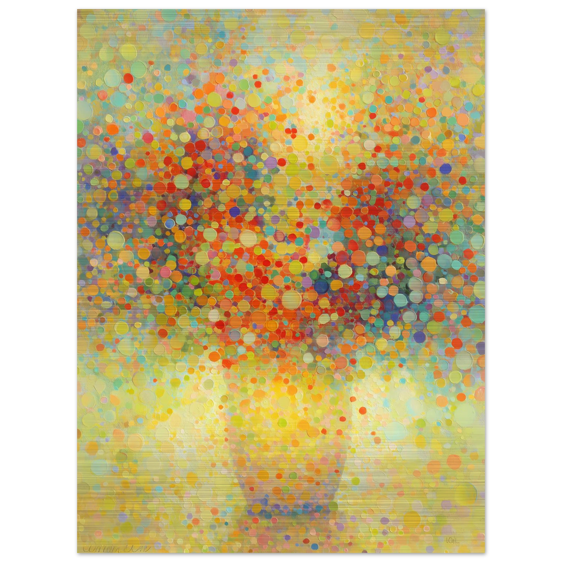 Floraison Pointilliste — tableau aluminium — vue 5 — art mural STNCL
