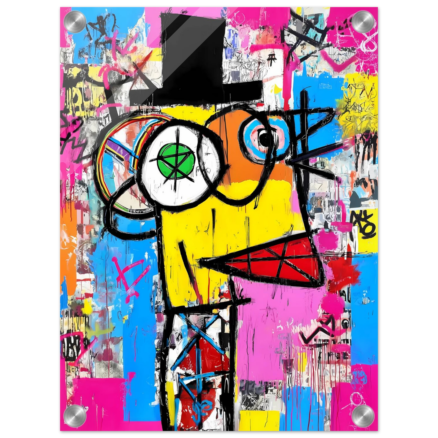 L'Homme au Chapeau Noir — tableau plexiglas — vue 3 — art mural STNCL