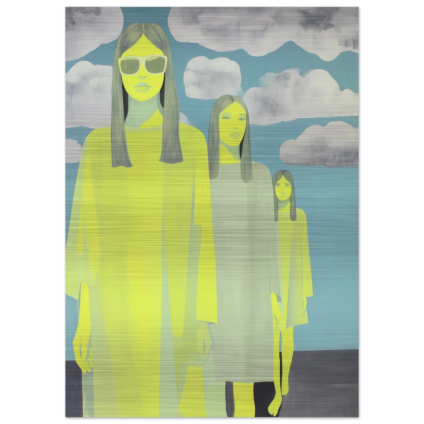 Les Trois Silhouettes — tableau aluminium — vue 4 — art mural STNCL