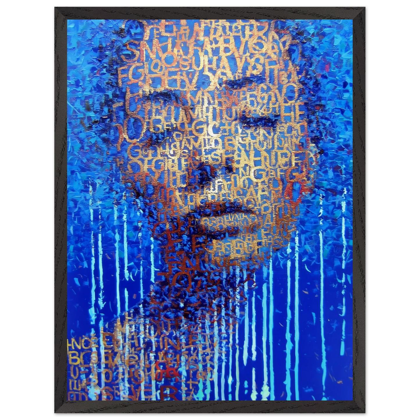 Visage de Lettres — tableau encadre bois — vue 15 — art mural STNCL