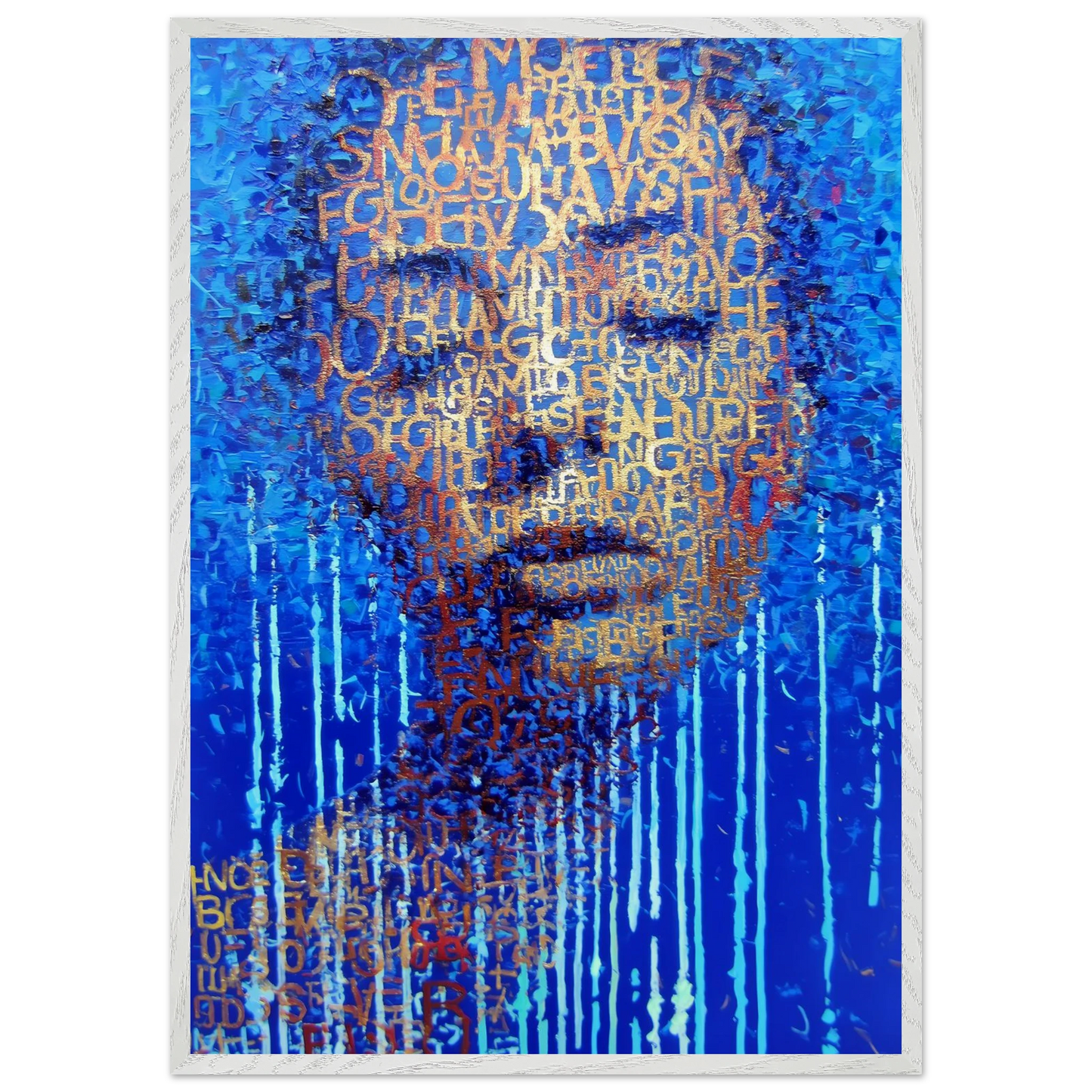 Visage de Lettres — tableau encadre bois — vue 5 — art mural STNCL