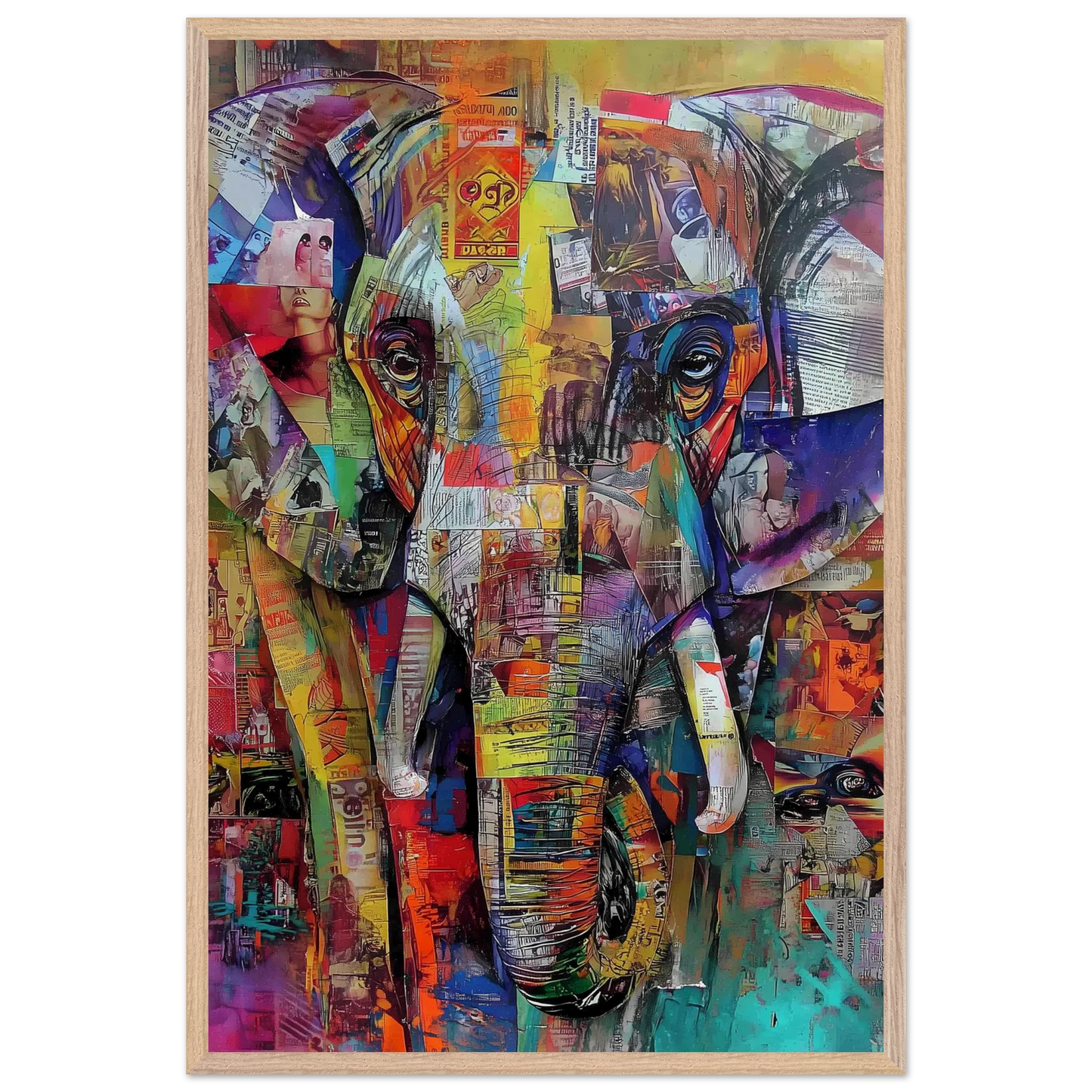 Éléphant de Papier — tableau encadré bois — vue 14 — art mural STNCL
