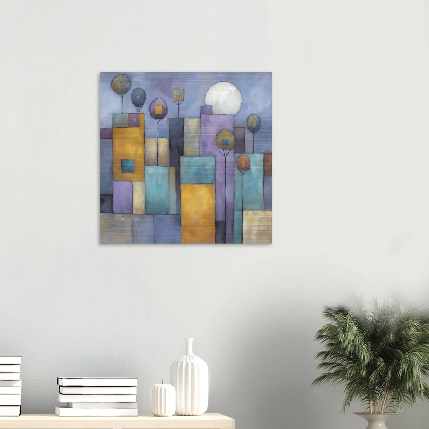 Ville sous la Lune — tableau aluminium — vue 5 — art mural STNCL