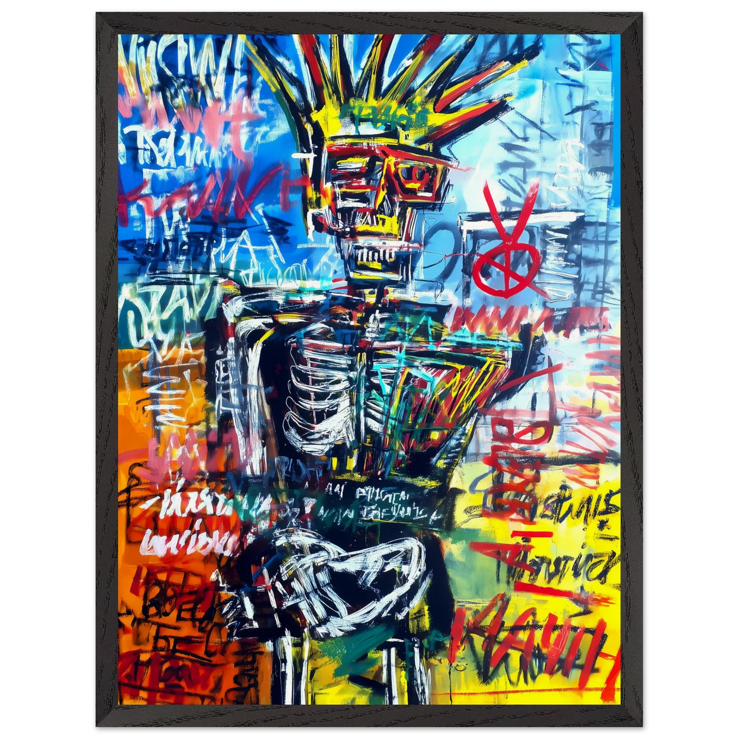 Roi Squelette — tableau encadre bois — vue 15 — art mural STNCL