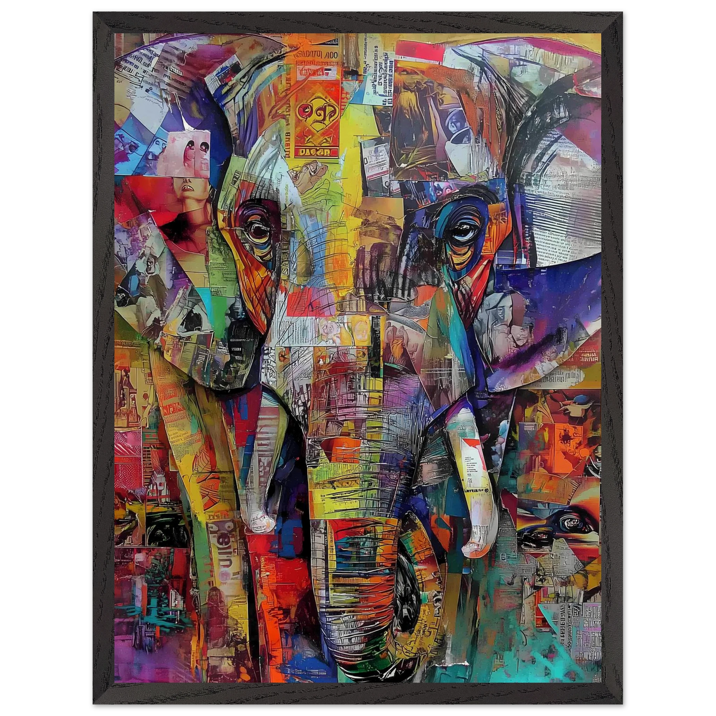 Éléphant de Papier — tableau encadré bois — vue 15 — art mural STNCL