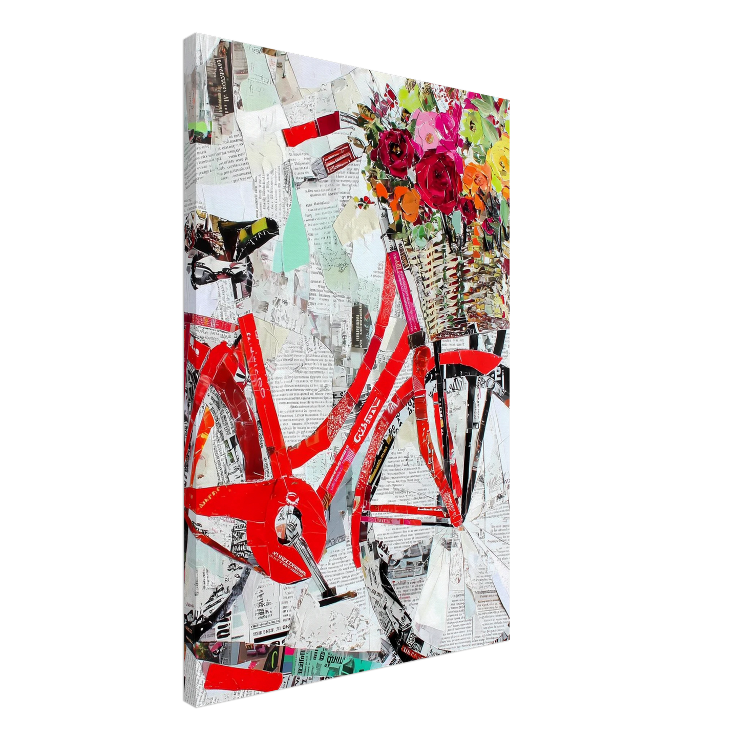 Le Vélo Fleuri — tableau sur toile — vue 2 — art mural STNCL